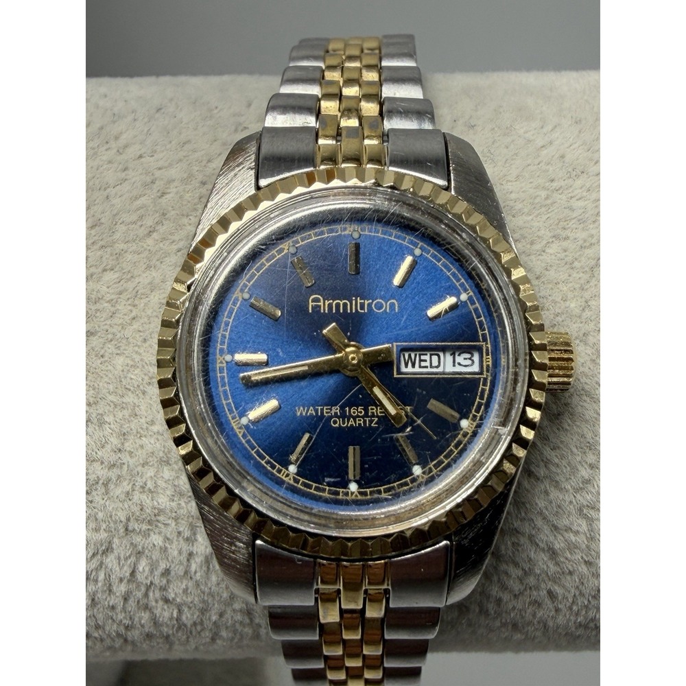 Armitron 25/6259 New Battery Ladies Watch 24MM 6.75" Blue Dial Presidential